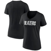 Portland Trail Blazers Women's Wordmark V-Neck T-Shirt