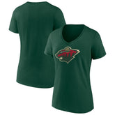 NHL Minnesota Wild Women's Team Logo V-Neck T-Shirt