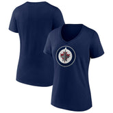 NHL Winnipeg Jets Women's Team Logo V-Neck T-Shirt
