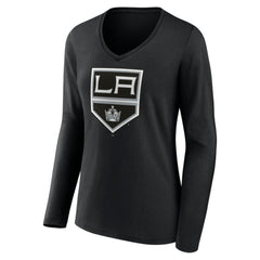 NHL Los Angeles Kings Women's Team Logo Long Sleeve V-Neck T-Shirt