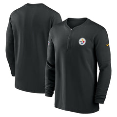 2023 Sideline Performance Long Sleeve Tri-Blend Quarter-Zip Top - Pittsburgh Steelers Tops