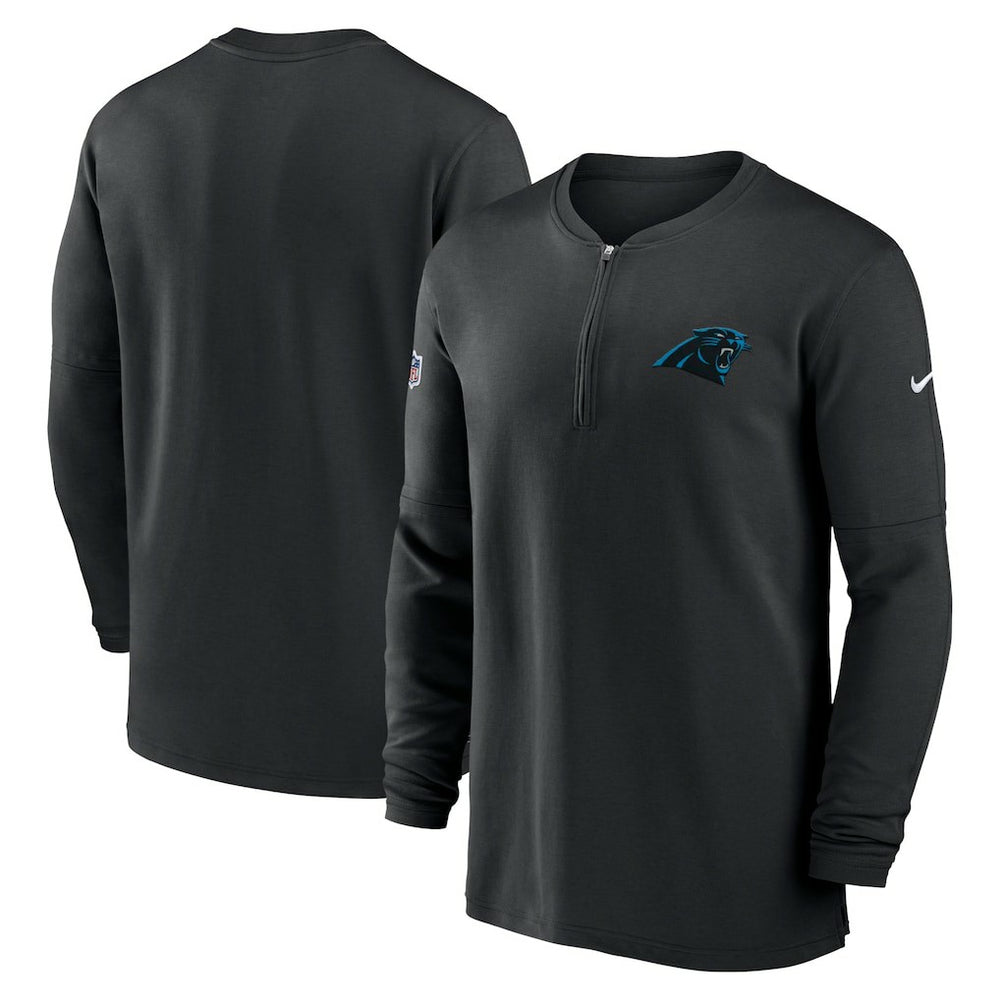 2023 Sideline Performance Long Sleeve Tri-Blend Quarter-Zip Top - Carolina Panthers Tops