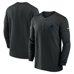 2023 Sideline Performance Long Sleeve Tri-Blend Quarter-Zip Top - Carolina Panthers Tops
