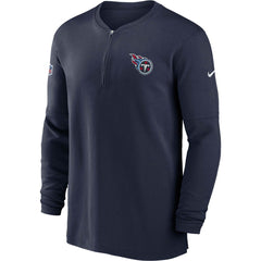 2023 Sideline Performance Long Sleeve Tri-Blend Quarter-Zip Top - Tennessee Titans Tops
