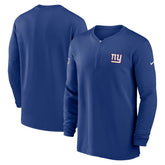 2023 Sideline Performance Long Sleeve Tri-Blend Quarter-Zip Top - New York Giants Tops