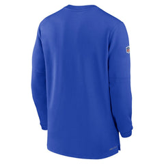 2023 Sideline Performance Long Sleeve Tri-Blend Quarter-Zip Top - Los Angeles Rams Tops