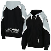 Black/Silver Chicago White Sox Starter Women's Hail Mary Full-Zip Hoodie