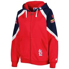 Red/Navy St. Louis Cardinals Starter Women's Hail Mary Full-Zip Hoodie
