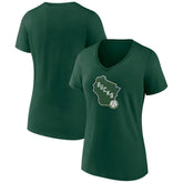 Milwaukee Bucks Women's Alternate Logo V-Neck T-Shirt