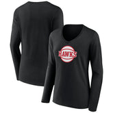 Atlanta Hawks Women's Alternate Logo V-Neck Long Sleeve T-Shirt