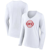 Atlanta Hawks Women's Alternate Logo V-Neck Long Sleeve T-Shirt