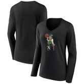 Boston Celtics Women's Alternate Logo V-Neck Long Sleeve T-Shirt