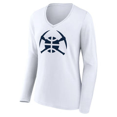 Denver Nuggets Women's Alternate Logo V-Neck Long Sleeve T-Shirt sale