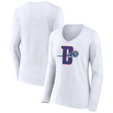 Detroit Pistons Women's Alternate Logo V-Neck Long Sleeve T-Shirt sale