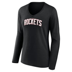 Houston Rockets Women's Alternate Logo V-Neck Long Sleeve T-Shirt