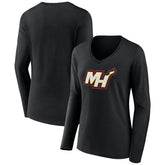 Miami Heat Women's Alternate Logo V-Neck Long Sleeve T-Shirt