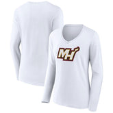 Miami Heat Women's Alternate Logo V-Neck Long Sleeve T-Shirt