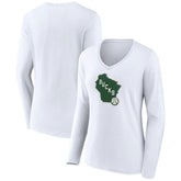 Milwaukee Bucks Women's Alternate Logo V-Neck Long Sleeve T-Shirt