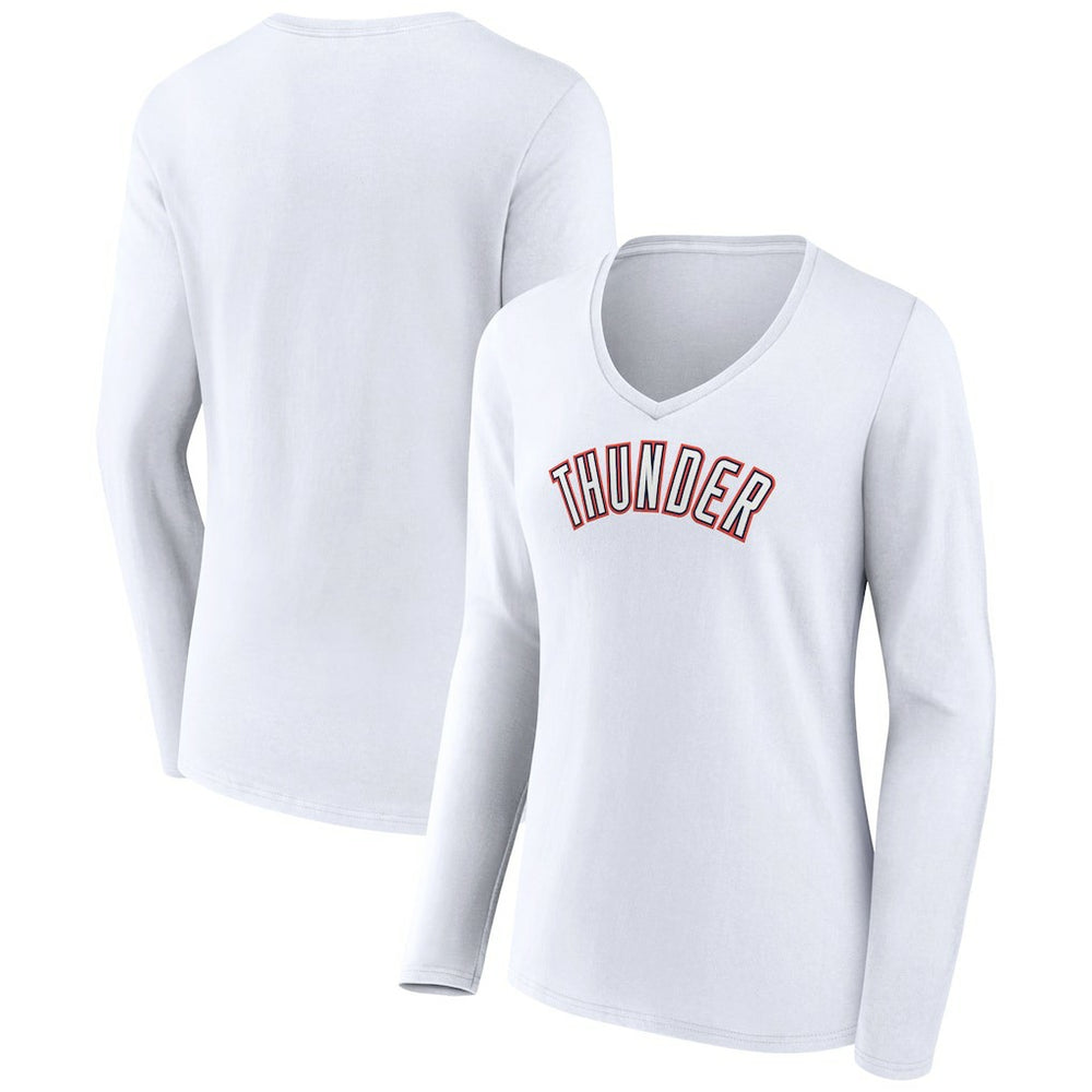 Oklahoma City Thunder Women's Alternate Logo V-Neck Long Sleeve T-Shirt