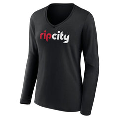 Portland Trail Blazers Women's Alternate Logo V-Neck Long Sleeve T-Shirt