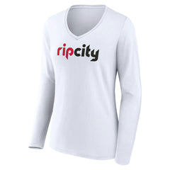 Portland Trail Blazers Women's Alternate Logo V-Neck Long Sleeve T-Shirt
