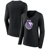 Sacramento Kings Women's Alternate Logo V-Neck Long Sleeve T-Shirt