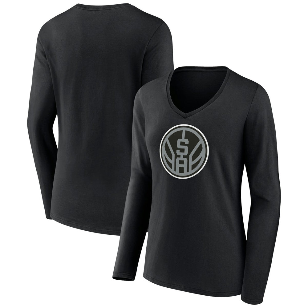 San Antonio Spurs Women's Alternate Logo V-Neck Long Sleeve T-Shirt