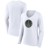 San Antonio Spurs Women's Alternate Logo V-Neck Long Sleeve T-Shirt