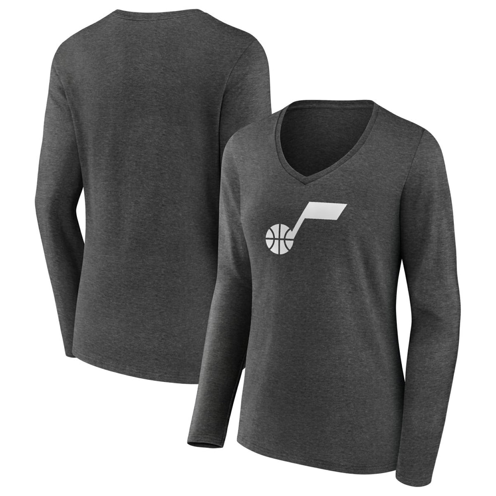 Utah Jazz Women's Alternate Logo V-Neck Long Sleeve T-Shirt