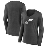 Utah Jazz Women's Alternate Logo V-Neck Long Sleeve T-Shirt