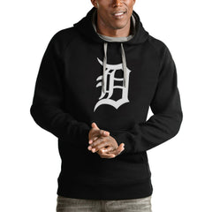 Black Detroit Tigers Antigua Victory Pullover Team Logo Hoodie