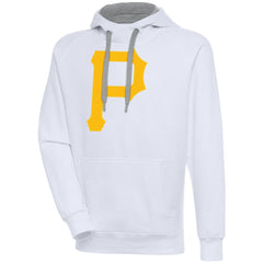 White Pittsburgh Pirates Antigua Victory Pullover Team Logo Hoodie