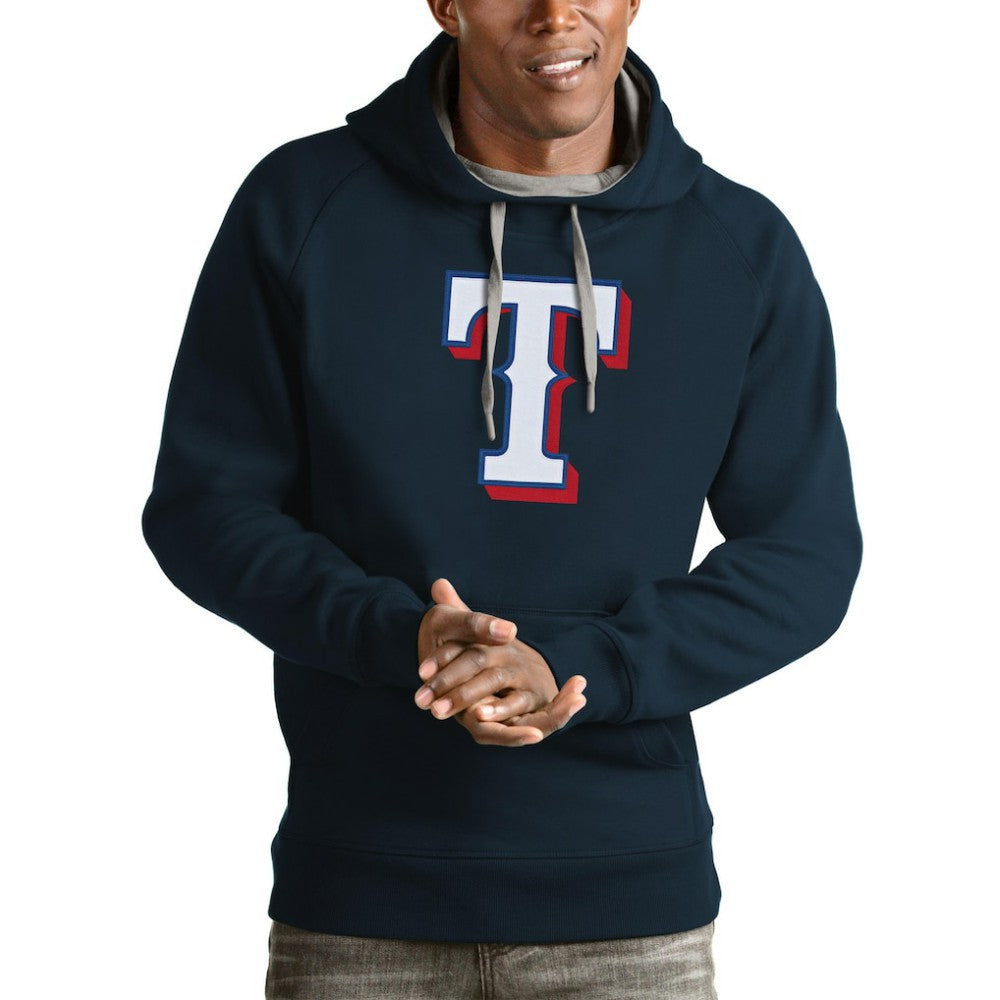 Navy Texas Rangers Antigua Victory Pullover Team Logo Hoodie