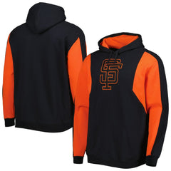 Black/Orange San Francisco Giants Mitchell & Ness Colorblocked Fleece Pullover Hoodie