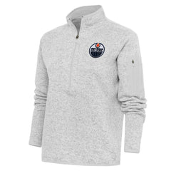 NHL Edmonton Oilers Antigua Women's Team Logo Fortune Quarter-Zip Jacket