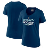 NHL Seattle Kraken Fanatics Women's Authentic Pro V-Neck T-Shirt