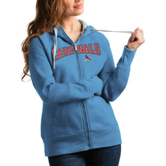 Light Blue St. Louis Cardinals Antigua Women's Team Logo Victory Full-Zip Hoodie