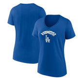 Royal Los Angeles Dodgers Women's Vamos V-Neck T-Shirt