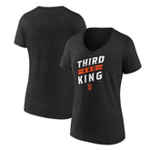 Charcoal San Francisco Giants Women's Third and King V-Neck T-Shirt