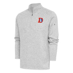 Antigua Throwback Fortune Quarter-Zip Pullover Jacket - Denver Broncos Pullover