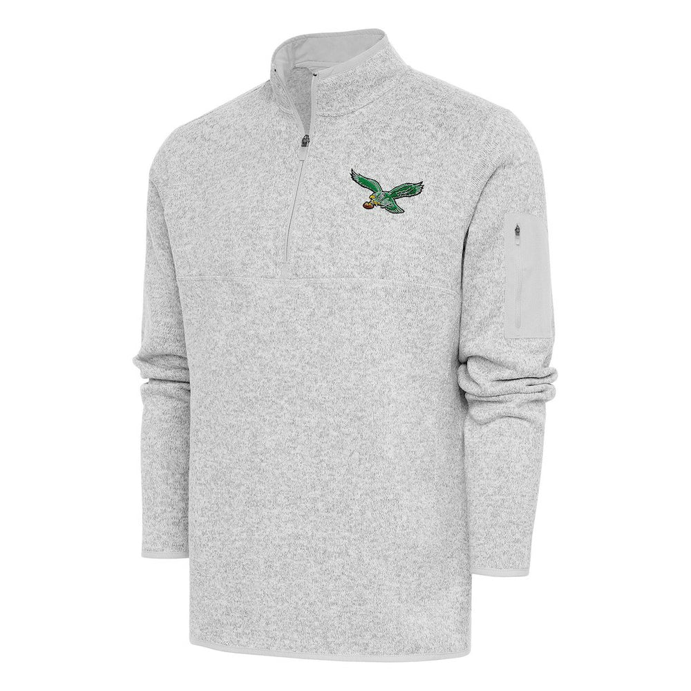 Antigua Throwback Fortune Quarter-Zip Pullover Jacket - Philadelphia Eagles Pullover