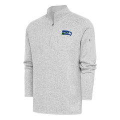 Antigua Throwback Fortune Quarter-Zip Pullover Jacket - Seattle Seahawks Pullover