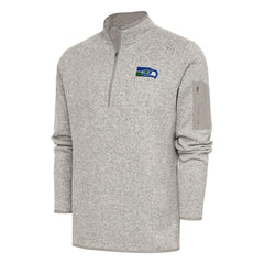 Antigua Throwback Fortune Quarter-Zip Pullover Jacket - Seattle Seahawks Pullover