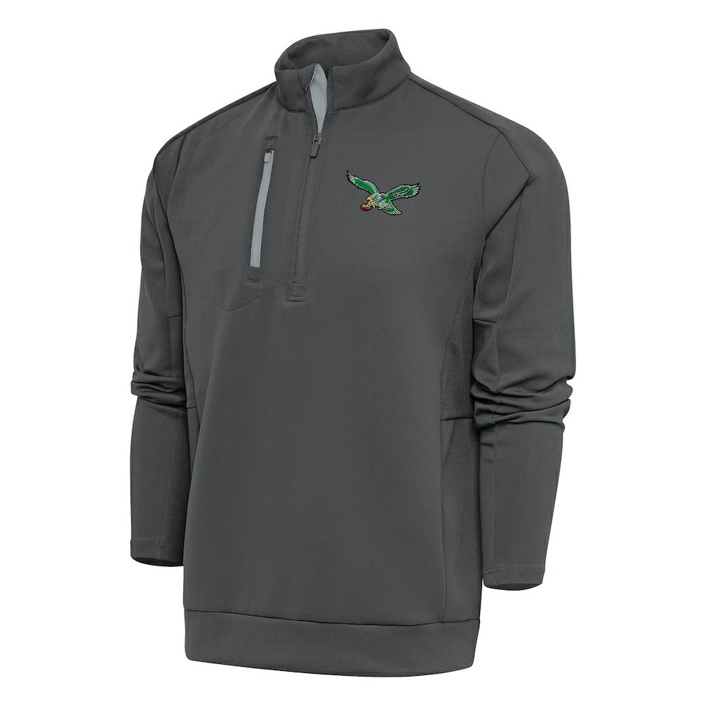 Antigua Team Logo Throwback Generation Quarter-Zip Pullover Top - Philadelphia Eagles Pullover
