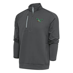 Antigua Team Logo Throwback Generation Quarter-Zip Pullover Top - Philadelphia Eagles Pullover