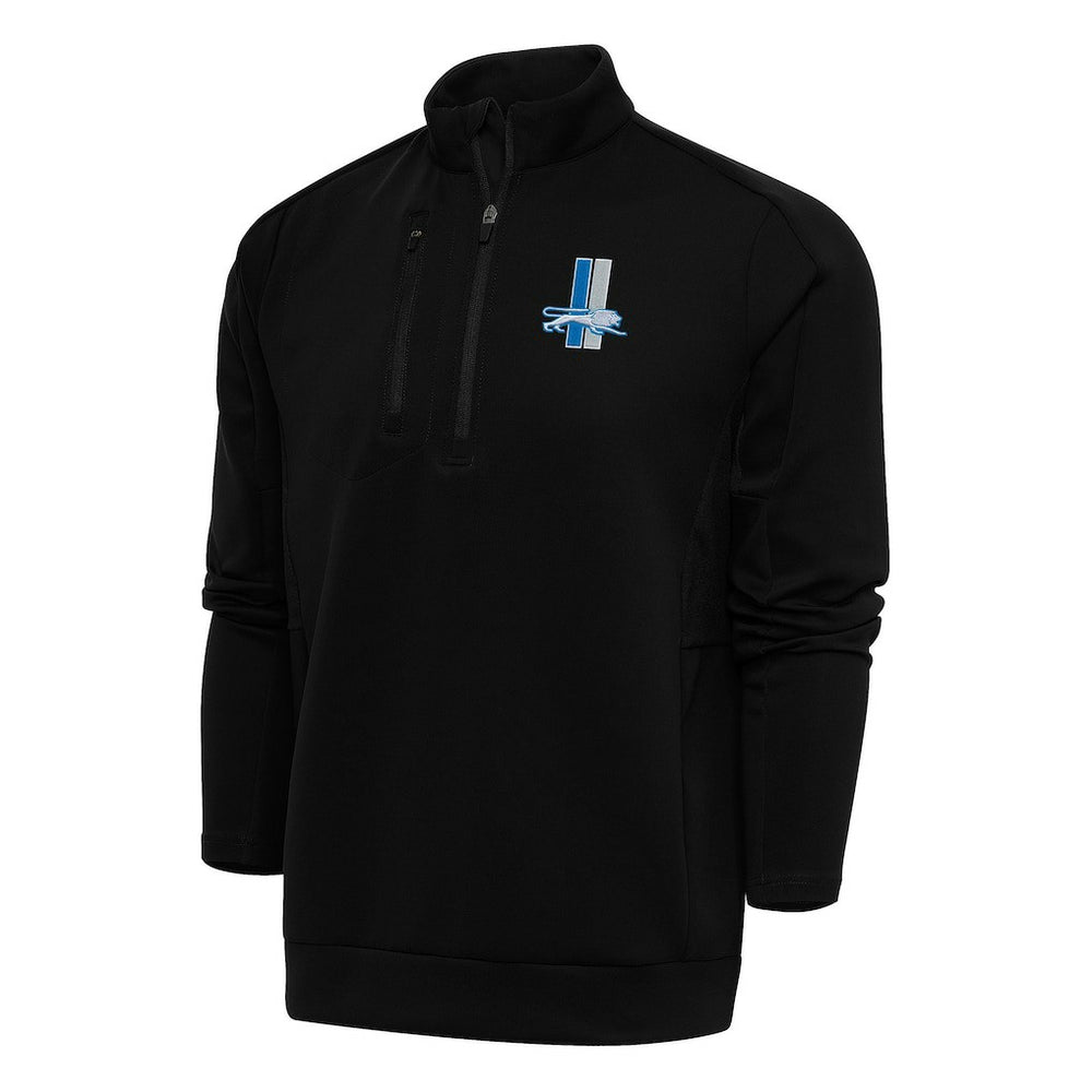 Antigua Team Logo Throwback Generation Quarter-Zip Pullover Top - Detroit Lions Pullover