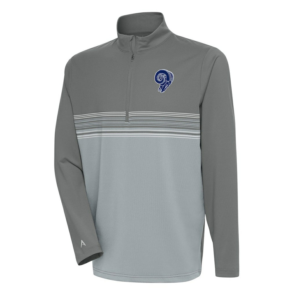 Antigua Team Logo Throwback Pace Quarter-Zip Pullover Top - Los Angeles Rams Pullover