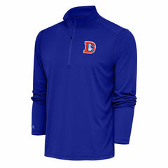 Antigua Team Logo Throwback Tribute Quarter-Zip Pullover Top - Denver Broncos Pullover