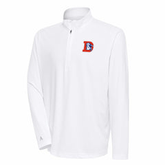 Antigua Team Logo Throwback Tribute Quarter-Zip Pullover Top - Denver Broncos Pullover