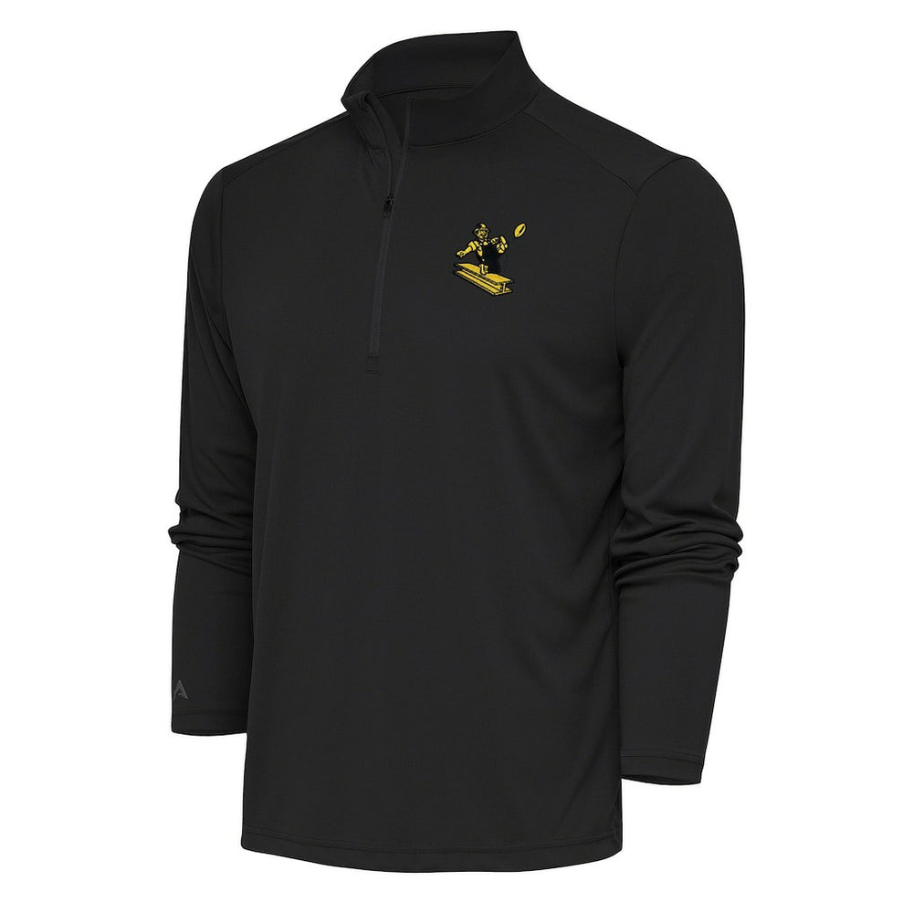 Antigua Team Logo Throwback Tribute Quarter-Zip Pullover Top - Pittsburgh Steelers Pullover